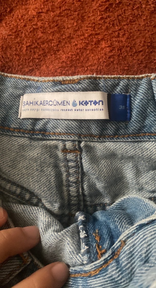 Kadın Mavi Mini Kot Şort - Görsel 3