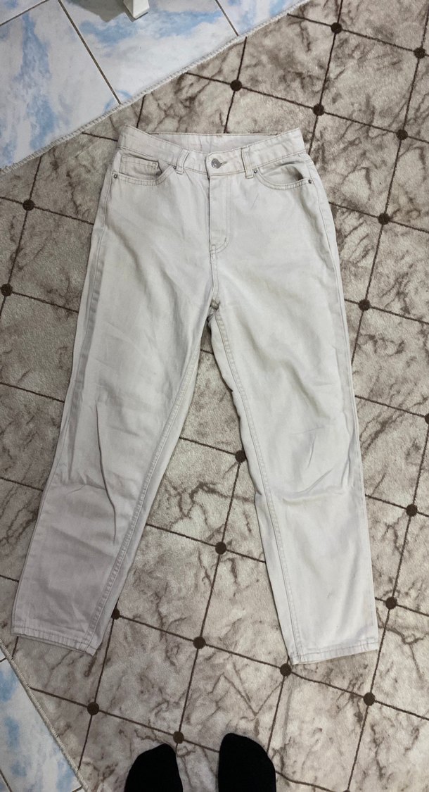 Bej Renkli  Kadın Kot Pantolon - Görsel 4