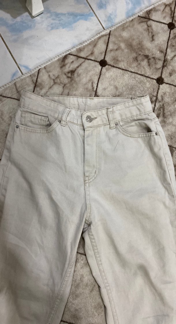 Bej Renkli  Kadın Kot Pantolon - Görsel 5