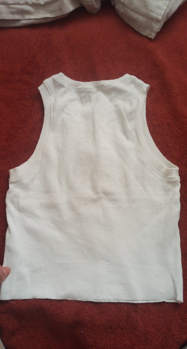 Kadın beyaz halter yaka crop - Görsel 3