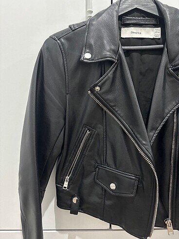 Bershka Siyah Suni Deri Ceket