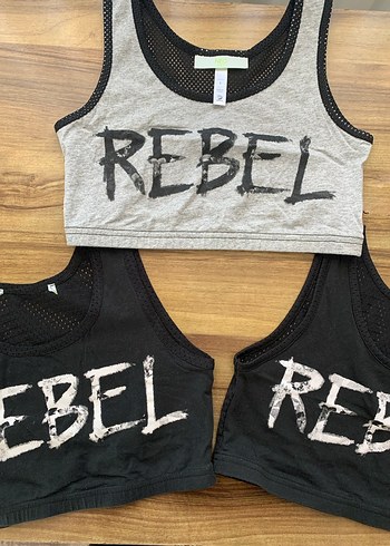 Gri Baskılı Kemerli Crop Atlet - Görsel 8