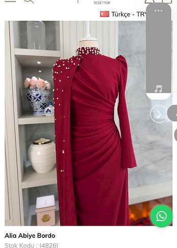 Bordo Drapeli Uzun Abiye Elbise - Görsel 3
