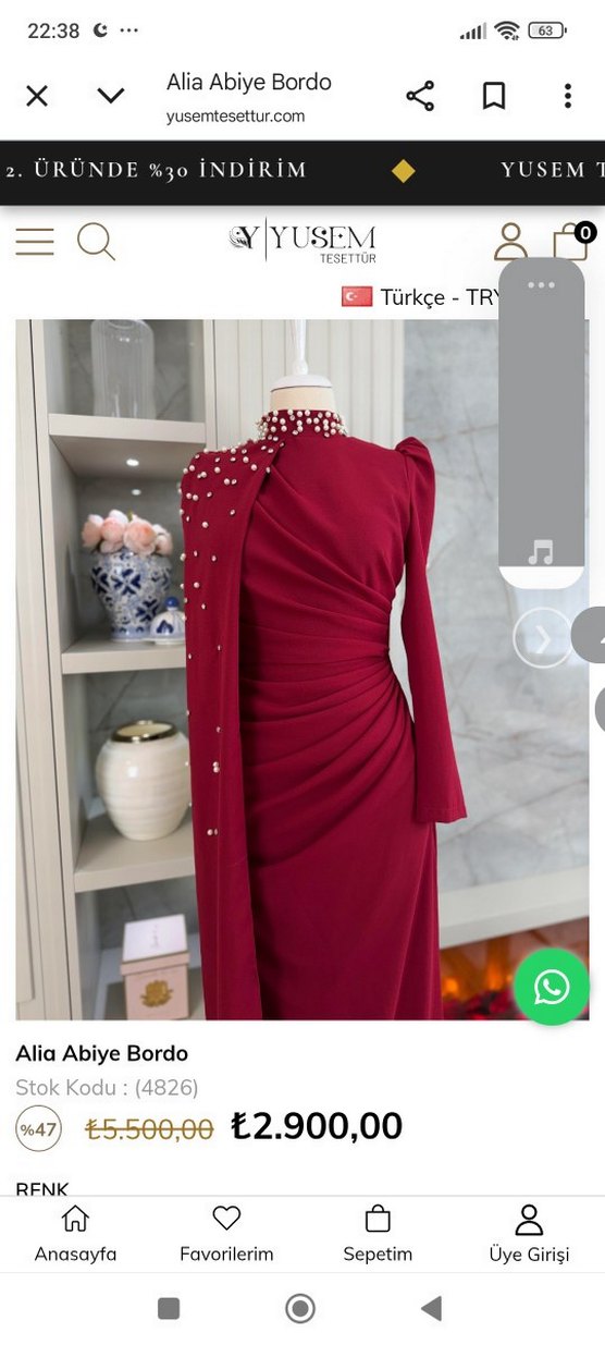 Bordo Drapeli Uzun Abiye Elbise - Görsel 3