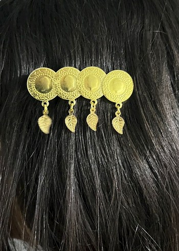 Altın Renk Zincir Detaylı Bohem Saç Aksesuarı - Görsel 7