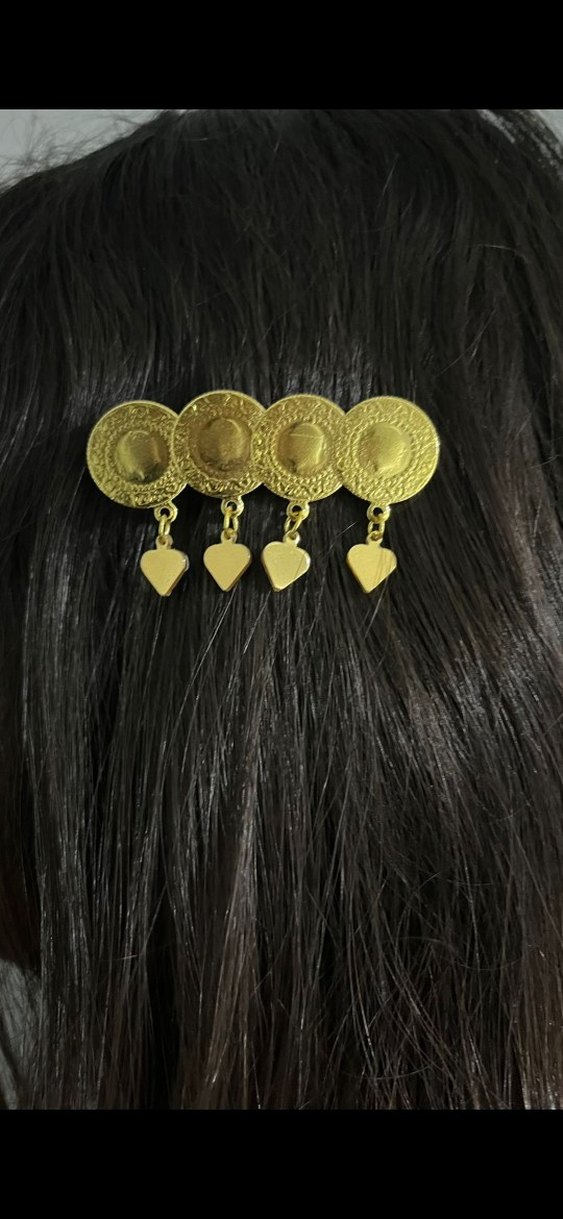 Altın Renk Zincir Detaylı Bohem Saç Aksesuarı - Görsel 4