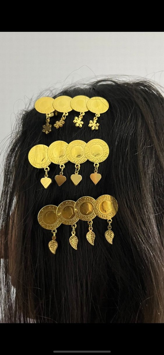 Altın Renk Zincir Detaylı Bohem Saç Aksesuarı - Görsel 5