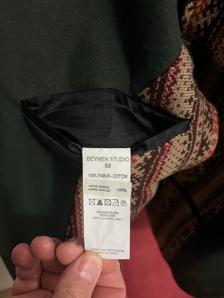 Erkek Yeşil Düğmeli BEYMEN Ceket - Görsel 3