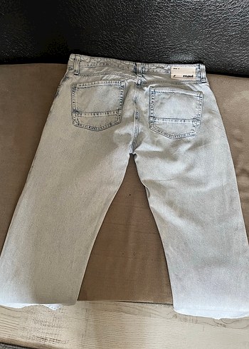 Gri Düğmeli Erkek Denim Pantolon MAVİ - Görsel 3