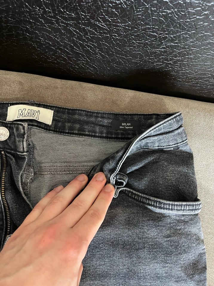 Gri Erkek Denim Bol Kesim Jean MAVİ - Görsel 2