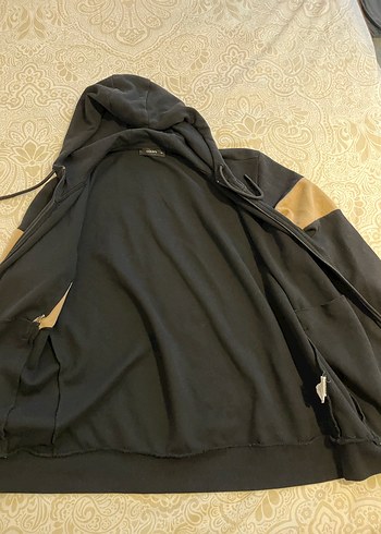 Fermuarlı Kapüşonlu Siyah Erkek Sweatshirt Colins - Görsel 2