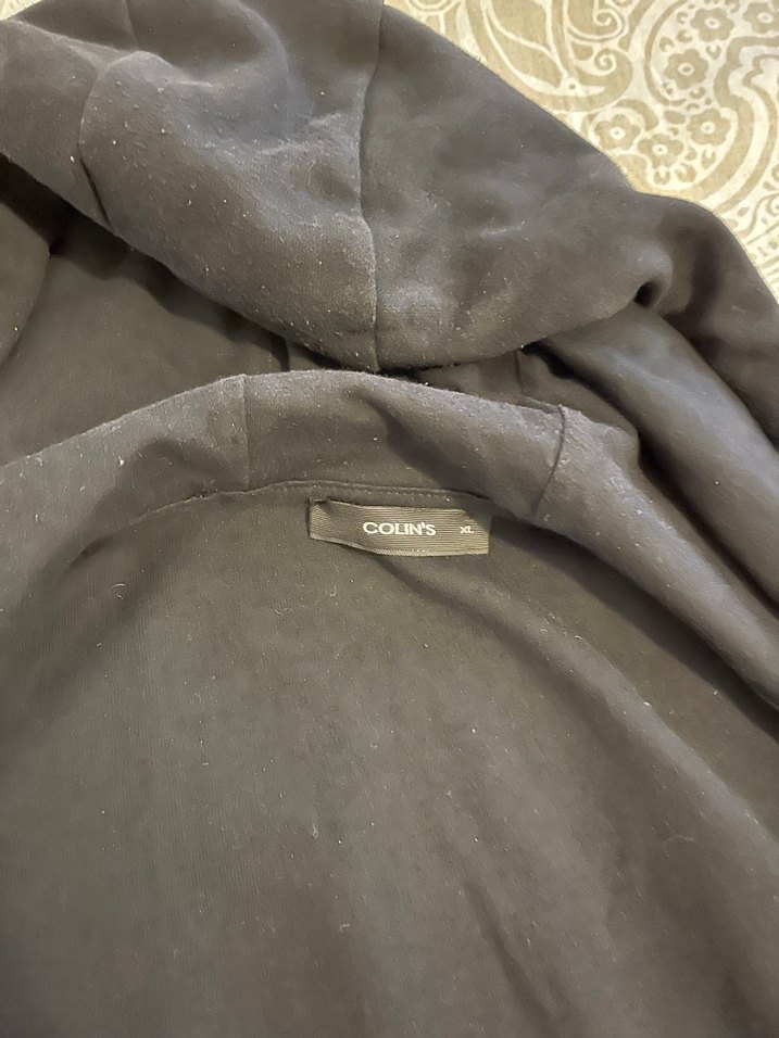 Fermuarlı Kapüşonlu Siyah Erkek Sweatshirt Colins - Görsel 4