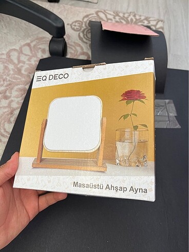 Masaüstü ahşap ayarlı ayna