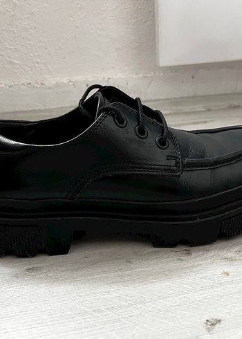Siyah Platform Topuklu Oxford Ayakkabı ZARA AZ KULLANILMIŞ - Görsel 3