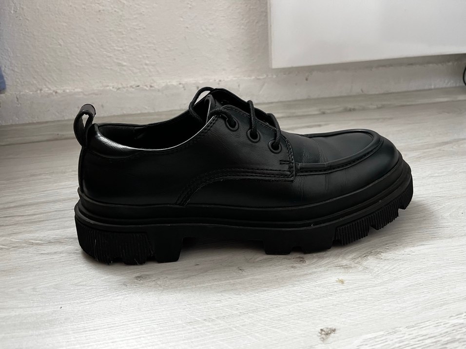 Siyah Platform Topuklu Oxford Ayakkabı ZARA AZ KULLANILMIŞ - Görsel 3