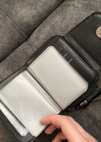 Beden siyah Renk Siyah Süet Kemerli Kadın Cüzdanı