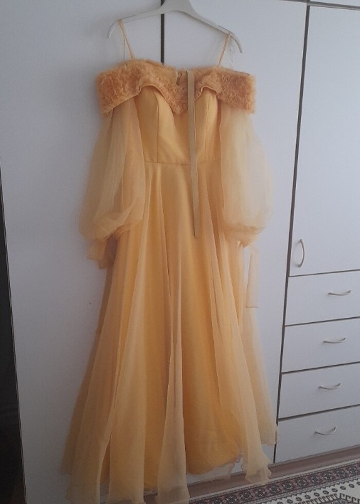 Prenses şifon elbise abiye - Görsel 4