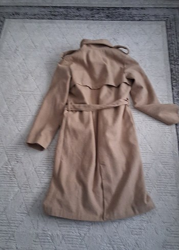 Bej Kadın Uzun Düğmeli Trençkot - Görsel 2