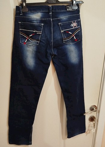 Lacivert Kadın Midi Boy Denim Pantolon - Görsel 2