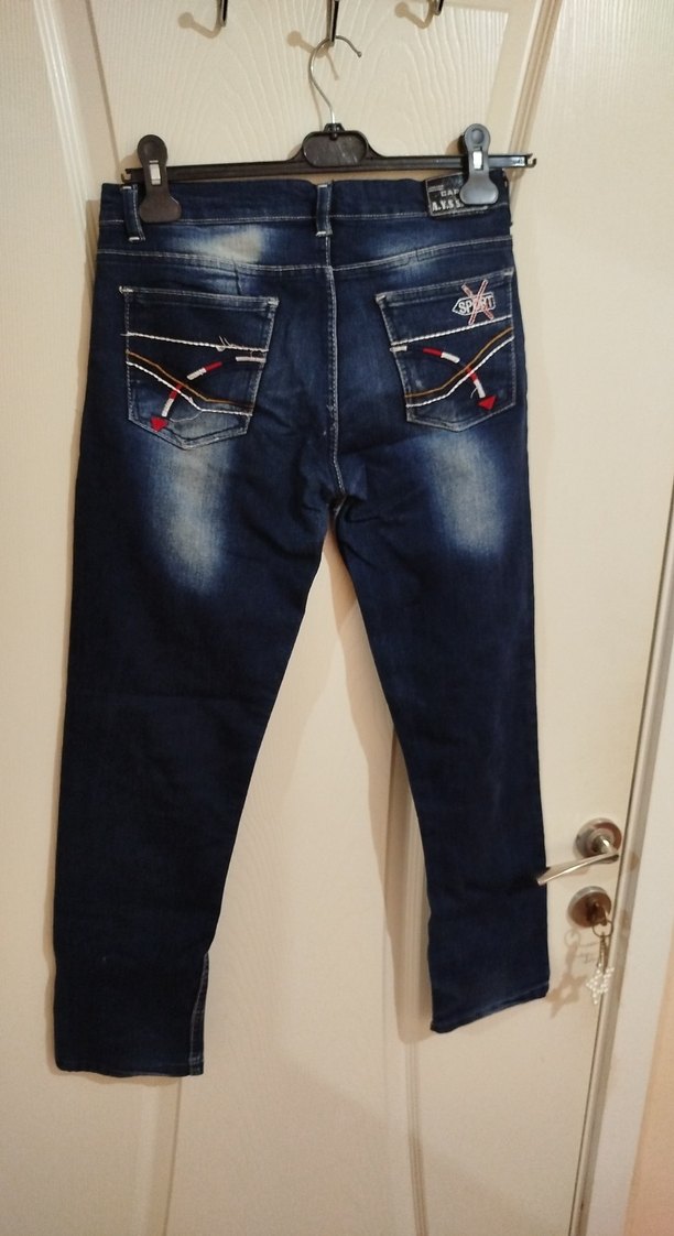 Lacivert Kadın Midi Boy Denim Pantolon - Görsel 2