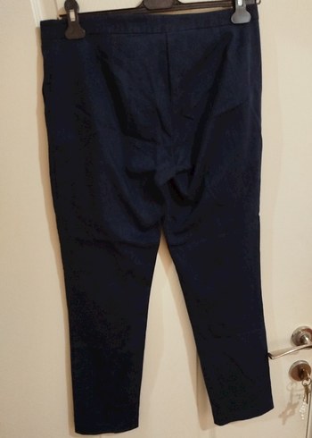 Kadın Kemerli Koyu Mavi Denim Pantolon - Görsel 2