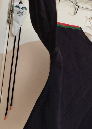 Siyah Kedi Baskılı Tüylü Street Wear Sweatshirt - Görsel 3