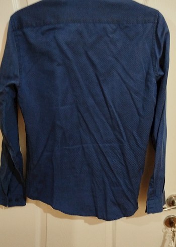 Erkek Lacivert Denim Uzun Kollu Gömlek - Görsel 2