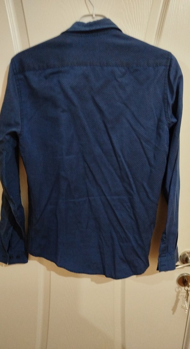 Erkek Lacivert Denim Uzun Kollu Gömlek - Görsel 2