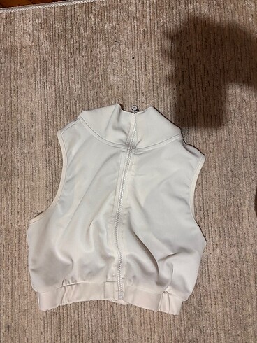 Spor fermuarlı crop