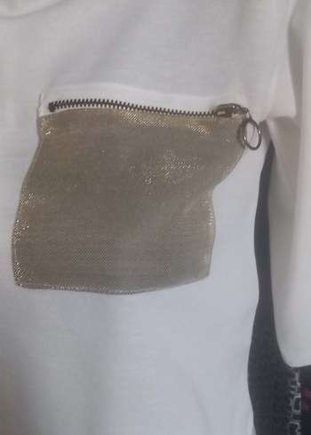 Topshop fakir Kollu Beyaz Baskılı Crop Bluz