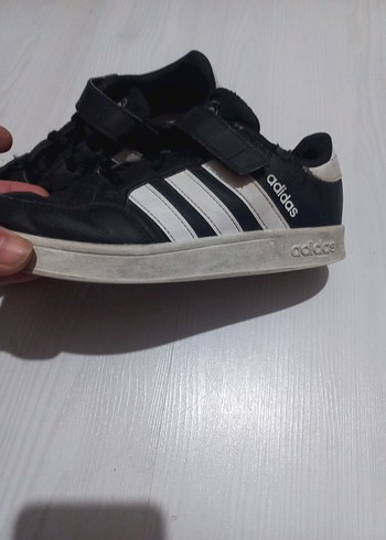 Adidas Çocuk Siyah Çizgili Cırtlı Spor Ayakkabı