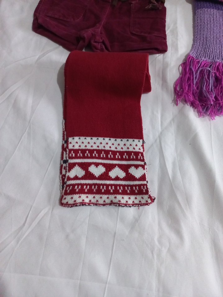 Bordo Kemerli kadife Kız Şortu - Görsel 5