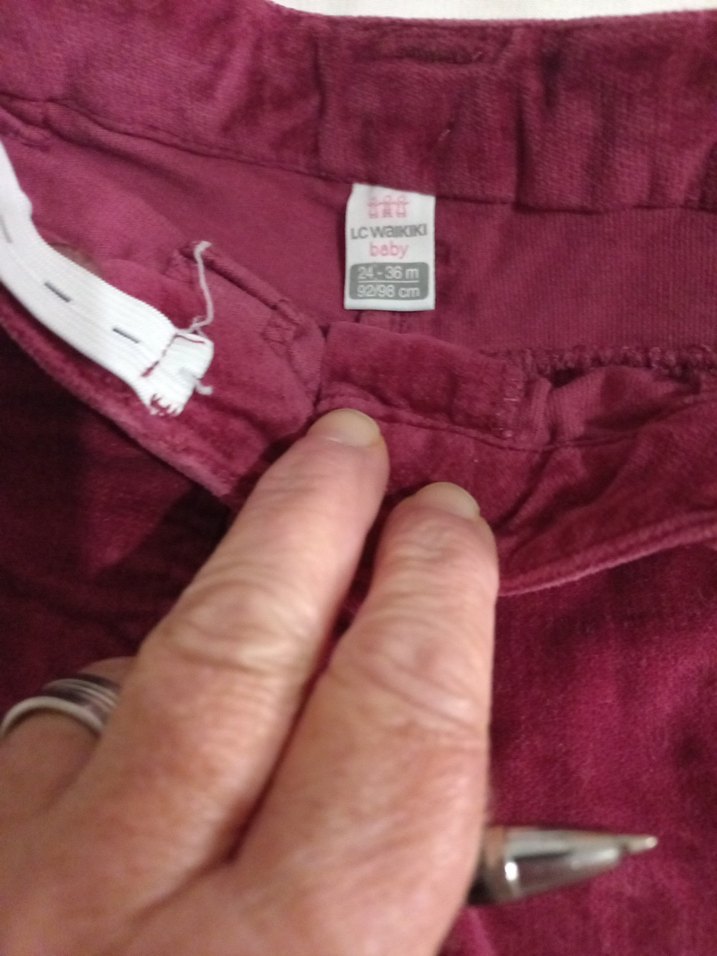 Bordo Kemerli kadife Kız Şortu - Görsel 3