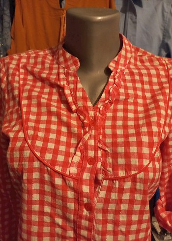 LC WAİKİKI Kırmızı Kareli Pamuklu Uzun Kollu Gömlek - Görsel 5