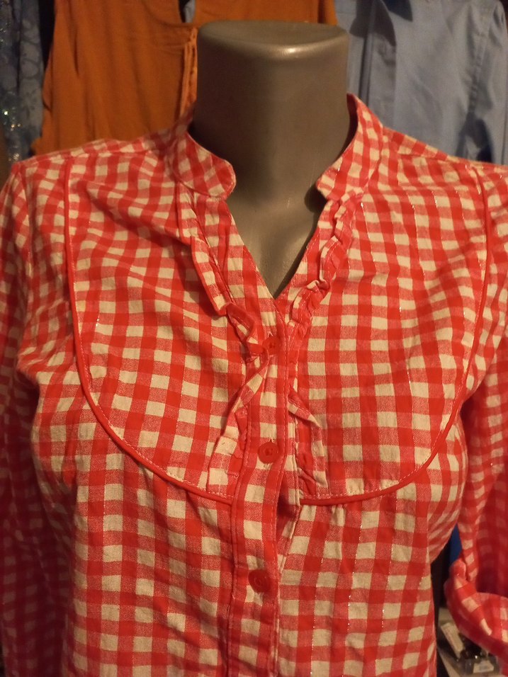 LC WAİKİKI Kırmızı Kareli Pamuklu Uzun Kollu Gömlek - Görsel 5