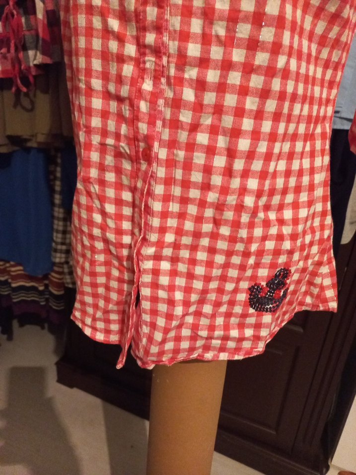 LC WAİKİKI Kırmızı Kareli Pamuklu Uzun Kollu Gömlek - Görsel 3