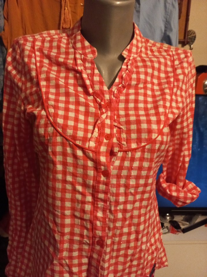 LC WAİKİKI Kırmızı Kareli Pamuklu Uzun Kollu Gömlek - Görsel 2