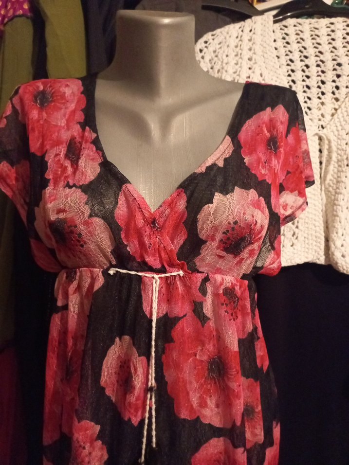 ZET BEACH Pembe V Yaka Bohem Midi plaj elbisesi - Görsel 3