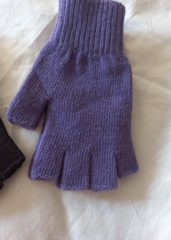 Mor Örgü Parmaksız Kadın Eldiveni - Görsel 3