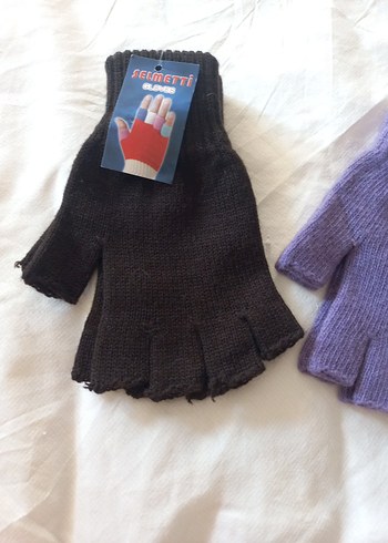 Mor Örgü Parmaksız Kadın Eldiveni - Görsel 2