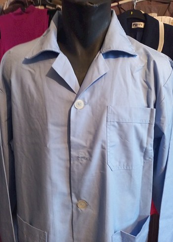 Erkek Mavi Uzun Kollu Düğmeli Pijama Üstü - Görsel 2