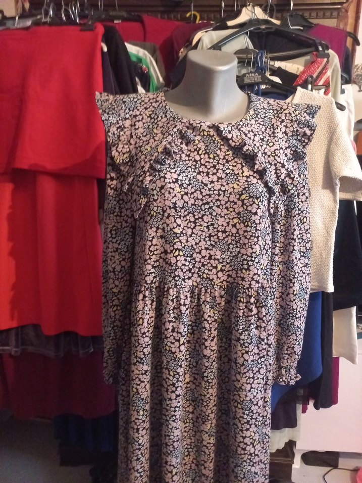 MONKİ MARKA Uzun Bohem Renkli Fırfırlı hamile Elbise - Görsel 2