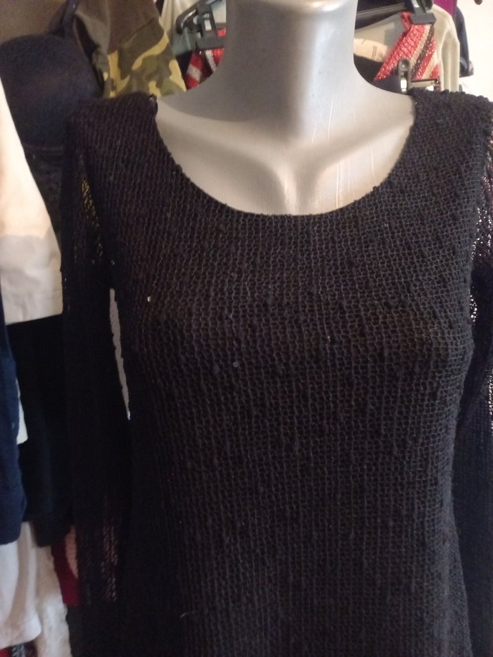 Siyah Dantel Detaylı Triko Midi Elbise - Görsel 5