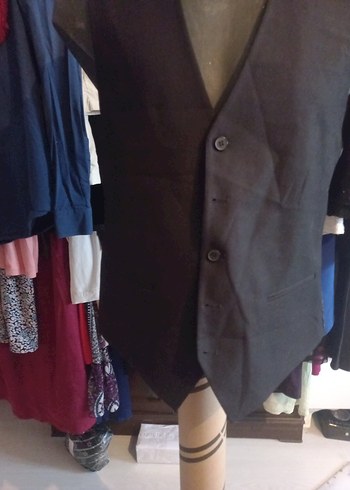 Erkek Siyah Düğmeli Kolsuz Yelek - Görsel 2