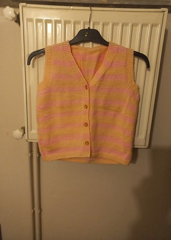 Kız Çocuk V Yaka Örgü Süveter - Görsel 2