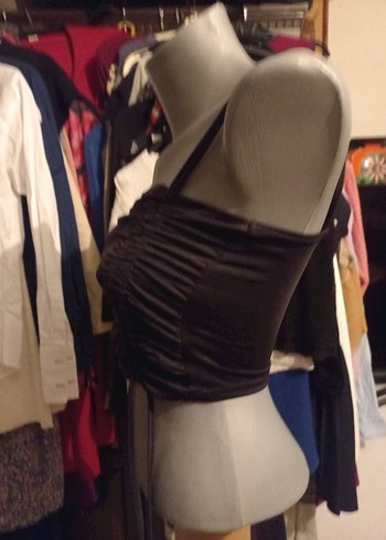 TALLY VEIJl Siyah Drapeli Gotik Mini Büstiyer - Görsel 4