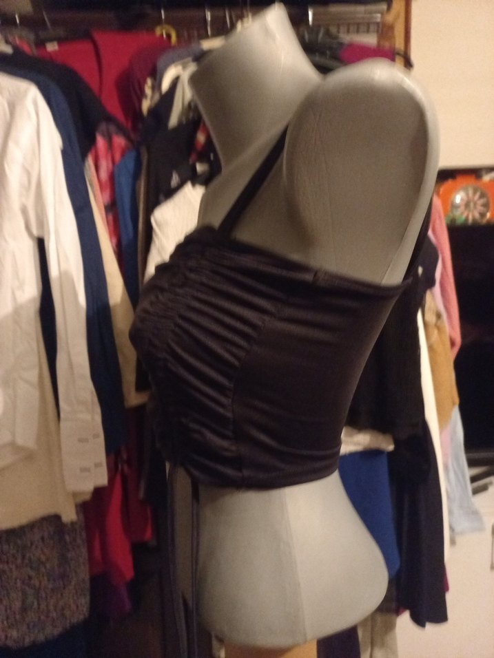 TALLY VEIJl Siyah Drapeli Gotik Mini Büstiyer - Görsel 4