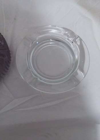 VİNTAG  Mor ve Şeffaf Cam Küllük Seti - Görsel 3