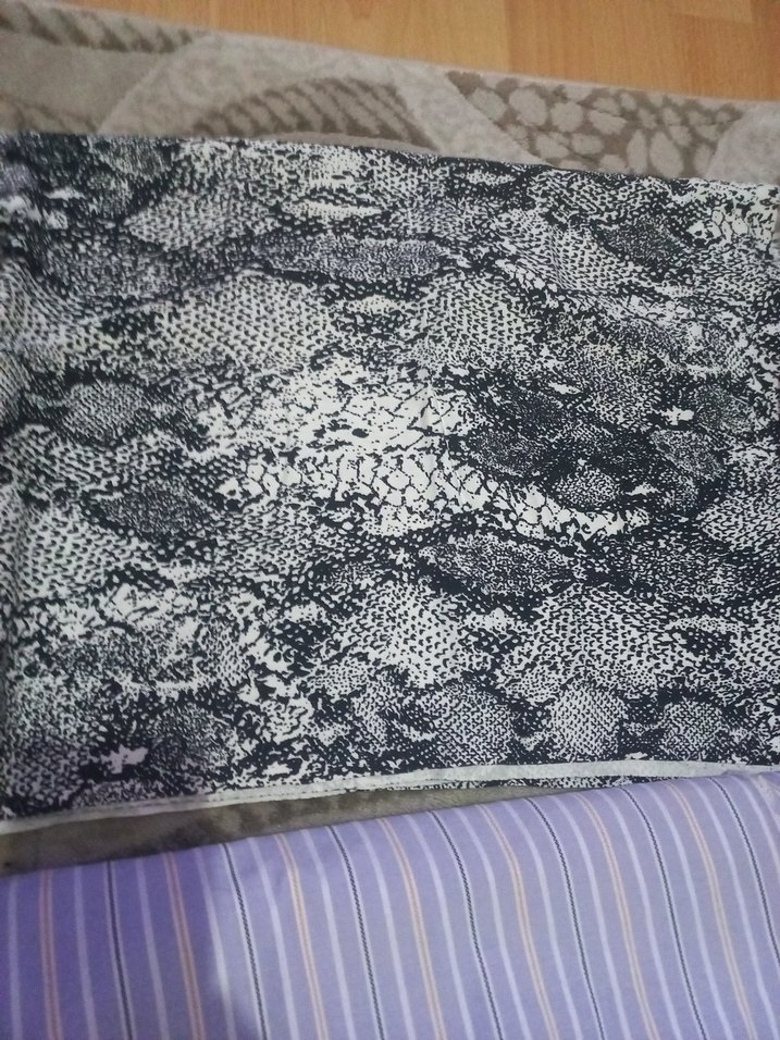 Gri Beyaz Zebra Desenli kumaş - Görsel 5