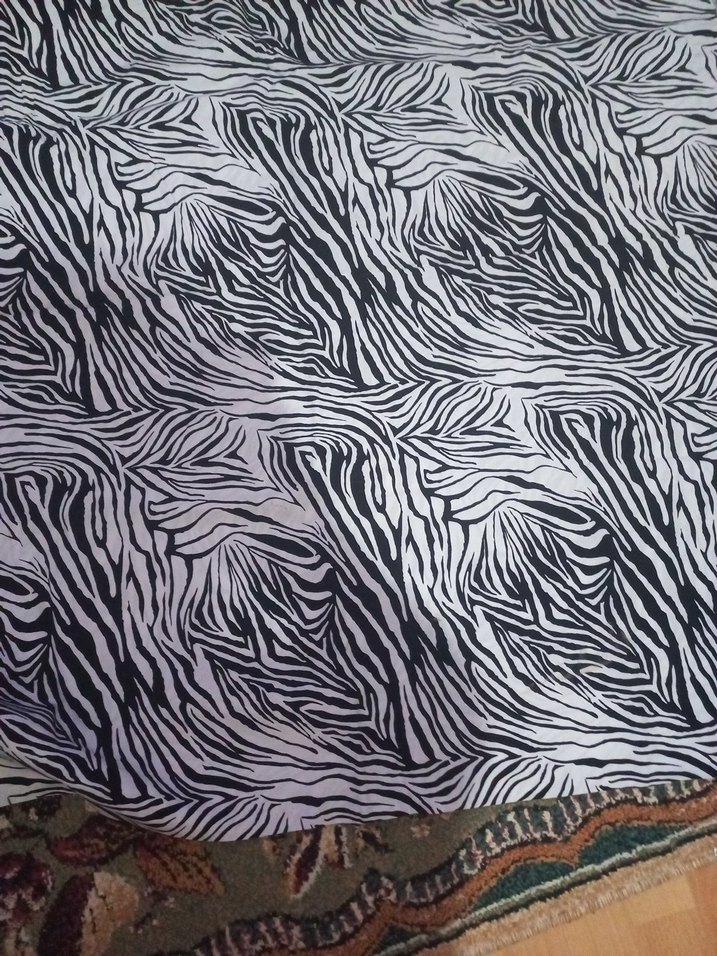 Gri Beyaz Zebra Desenli kumaş - Görsel 4